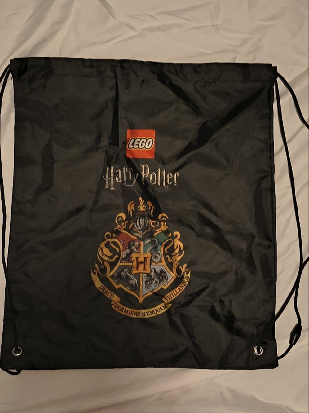 LEGO Harry Potter Black Drawstring Bag